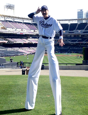 San Diego Padres stilt walker at Petco Park